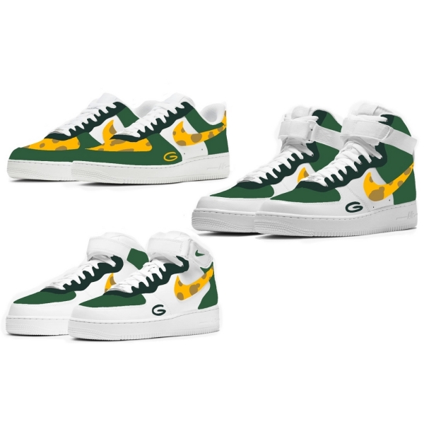 Green Bay Football Team Nike Air Force 1 '07 Unisex Adult (Low/Mid/Hitop)