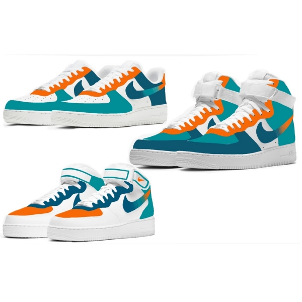 Miami Football Team Nike Air Force 1 '07 Unisex Adult (Low/Mid/Hitop)