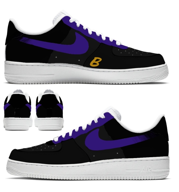 Baltimore Football Team Black Nike Air Force 1 '07 Unisex Adult (Low/Mid/Hitop) - Image 2