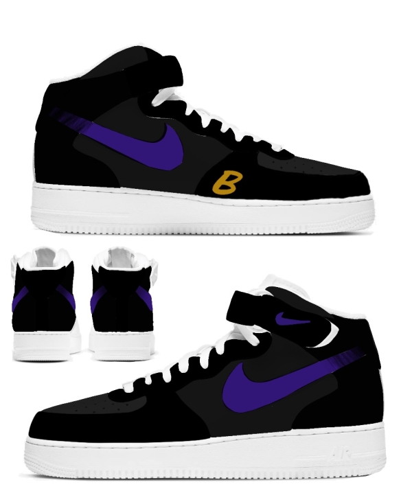 Baltimore Football Team Black Nike Air Force 1 '07 Unisex Adult (Low/Mid/Hitop) - Image 3