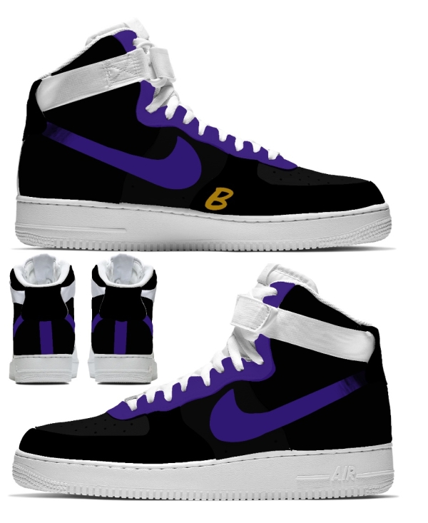 Baltimore Football Team Black Nike Air Force 1 '07 Unisex Adult (Low/Mid/Hitop) - Image 4