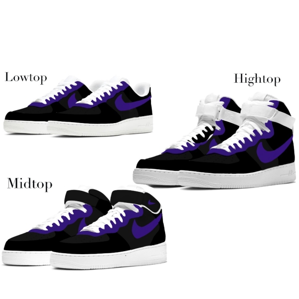 Baltimore Football Team Black Nike Air Force 1 '07 Unisex Adult (Low/Mid/Hitop)